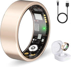 Smart Ring Health Tracker for Women & Men, Fitness Ring with Heart Rate Blood Oxygen, Sleep monitor, Step Tracker, IP68 Waterproof Compatible with iOS & Android, No Subscription Fee (Rose Gold, 11) by Unknown