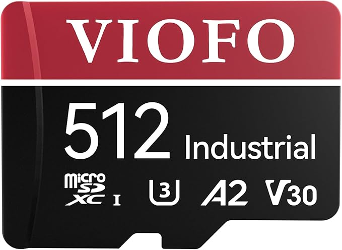 VIOFO 512GB Industrial Grade microSD Card, U3 A2 V30 High Speed Memory Card with Adapter, Support Ultra HD 4K Video Recording by PioneerinDashCamImagingSince2010