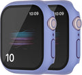 2 Pack Hard Case for Apple Watch Series 7 8 9 41mm Tempered Glass Screen Protector Case, Full Coverage Button Shockproof Cover Iwatch Bumper (Purple+Purple, 41 mm) by HANKN