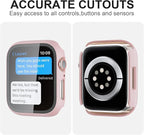 6 Pack for Apple Watch Series 3/2/1 38mm Case with Tempered Glass Screen Protector,JZK Slim Guard Bumper Full Coverage Hard PC Protective Cover HD Ultra-Thin Cover for iWatch 38mm Accessories - Image 3