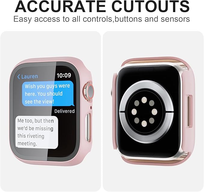 5 Pack Case with Tempered Glass Screen Protector for Apple Watch SE3（2025/SE2/SE Series 6/5/4 40mm,JZK Hard PC HD Full Cover Protective Guard Bumper for iwatch 40mm Accessories - Image 3
