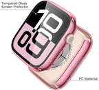 Misxi 2 Pack Tempered Glass Case Compatible for Apple Watch Series 11 (2025) Series 10 46mm, Hard PC Screen Protector Overall Protection Scratch-Resistant Cover for iWatch, 1 Rose Pink + 1 Transparent - Image 4