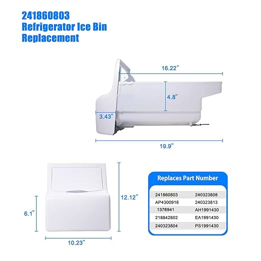 241860803 Refrigerator Ice Bin Compatible with LFSS2612TF0 FFHS2611PFEA Frigidaire Ice Maker Replacement for Freezer Ice Container Bucket Assembly AP4300918 LFSS2612TE0 FFSS2615TS0 Ice Tray - Image 5
