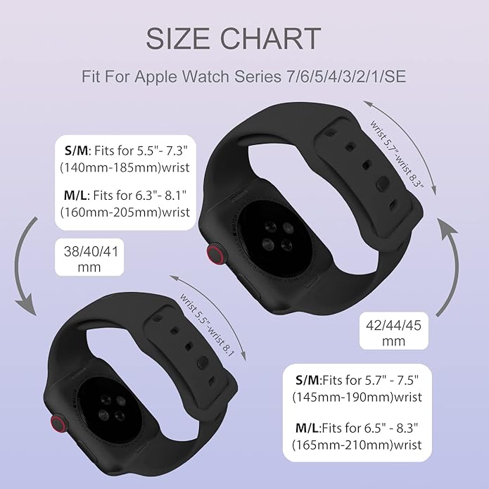 Sport Bands Compatible with Apple Watch 42mm 44mm 45mm 46mm 41mm 38mm 40mm 49mm for Women Men, Soft Silicone Strap for iWatch Wristband Series Ultra SE 11 10 9 8 7 6 5 4 3 2 1 - Image 7