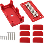 300A Bus Bar 12V Waterproof Marine Bus Bar Heavy Duty Module Design Power Distribution Block with 4 X M8(5/16") Terminal Studs 12V Terminal Block for Marine Car RV Truck Solar Systems (Red) - Image 4