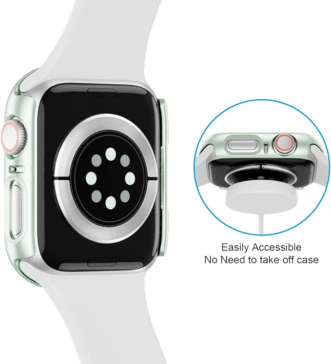 6 Pack Case for Apple Watch SE (2nd) Series 6/SE/5/4 40mm with Tempered Glass Screen Protector, BHARVEST High Definition Scratch Resistant Hard PC Bumper Cover for Apple Watch Accessories, 40mm - Image 7