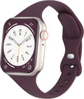 Sport Slim Silicone Bands Compatible for Apple Watch Band 38mm 42mm 40mm 44mm 41mm 45mm 46mm 49mm, Thin Narrow Replacement Strap Wristband for iWatch Series 11/10/9/8/7/SE/6/5/4/3/2/1/Ultra Women Men by DYKEISS