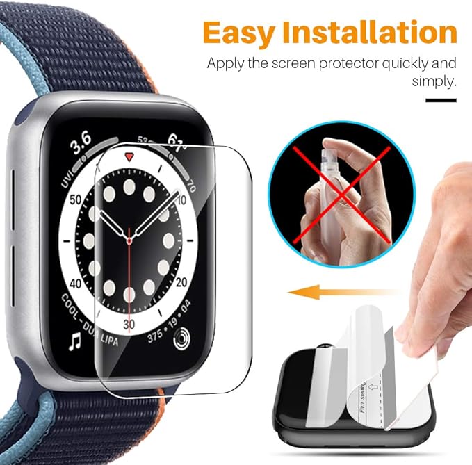 LK [8 Pack Apple Watch 40mm Screen Protector Compatible for Apple Watch Series 6/5 / SE 2 / SE 40mm Series 7 41mm, Self-Healing TPU Material, Scratch-Resistant, Bubble-Free, Ultra-Thin Film, - Image 3