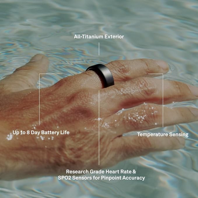 Oura Ring 4 - Stealth - Size 14 - Sleep, Activity, Women’s Health, AI Advisor, Up to 8 Days of Battery Life, Size Before You Buy, Android & iOS Compatible - Image 5