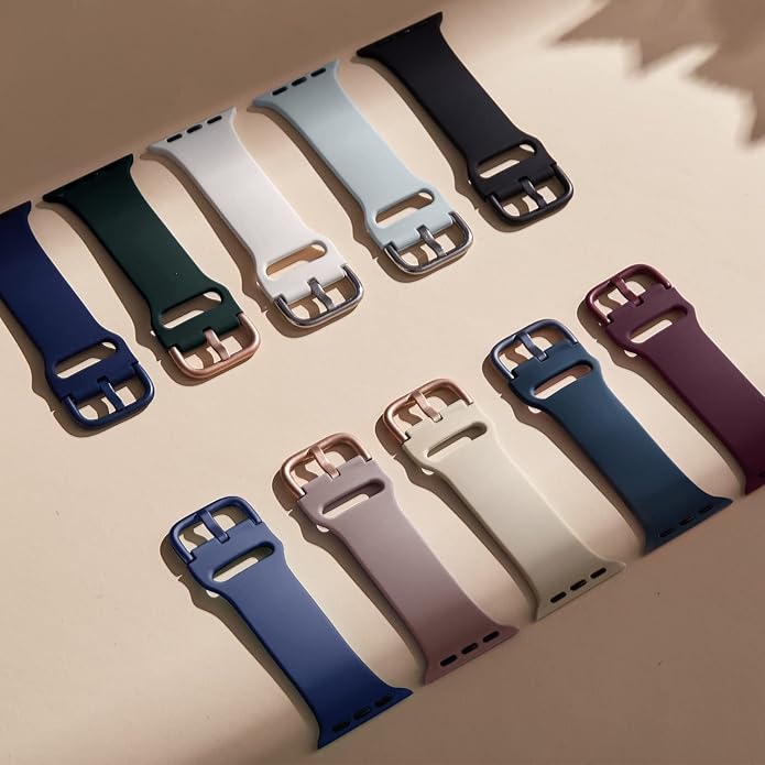 Sport Band Compatible with Apple Watch Bands 49mm 46mm 45mm 44mm 42mm 41mm 40mm 38mm, Soft Silicone Replacement Strap with Classic Clasp for iWatch Series 11 10 9 8 7 6 5 4 3 2 1 SE Ultra Women Men - Image 5
