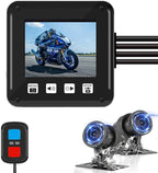 VSYSTO Motorcycle Dash Camera, WiFi 2 Inch Screen Waterproof 150° Wide Angle Starlight Night Vision HD 1080P Front and Rear Camera Motorbike DVR, Fault Vibration Reminder, High Speed Download Videos by VSYSTO-Dash-Cam