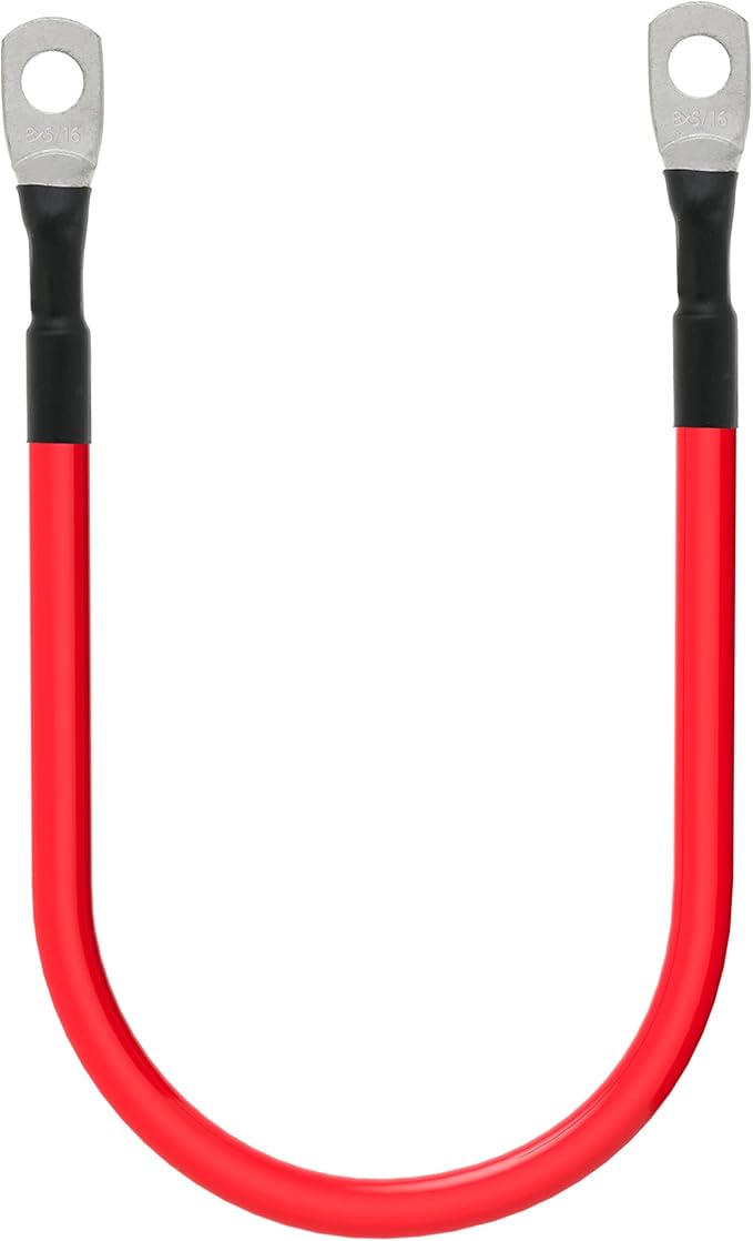 8 AWG Battery Cable 8 Gauge Power Inverter Cables with 5/16 Inch Lugs Both Ends for Solar Boat Marine RV Car 2 Pack (1FT) - Image 8
