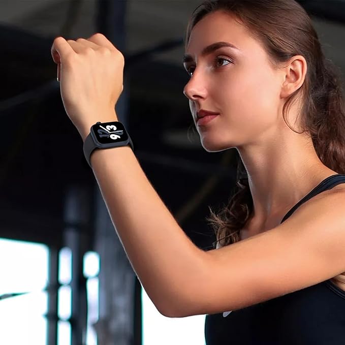 Sport Band Compatible with Apple Watch 38mm 40mm 41mm 42mm 44mm 45mm 46mm 49mm, Replacement Soft Silicone Strap Wristbands for iWatch Series 11/10/9/8/7/6/5/4/3/2/1 Ultra SE Women Men, Midnght - Image 6