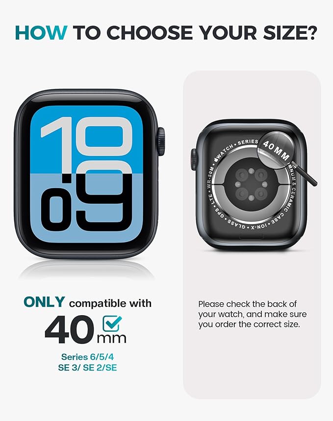 Goton AntiCrack Metal Case for Apple Watch Screen Protector 40mm SE 3/2/1, Series 6 5 4, HD Tempered Glass, Daily Water-Resistant Alloy Bumper with Ceramic-Style Back Cover for iWatch 40 mm - Image 2