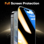 TOCOL Privacy Screen Protector for 17/16 Pro 6.3 inch 9H Hardness Military Grade Shatterproof HD Tempered Glass for Full Coverage Easy Installation 2 Pack - Image 6