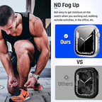 Goton 2 in 1 Waterproof Case for Apple Watch Series 9 8 7 Screen Protector 45mm, 360 Protective Glass Face Cover Hard PC Bumper + Back Frame for iWatch Accessories 45 mm - Image 5