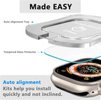 SWUU 2 Pack Tempered Glass Screen Protector with Auto-alignment Installation Frame Compatible with Apple Watch Ultra 3/Ultra 2 /Ultra Screen Protector 49mm, Waterproof HD Film for iWatch Ultra Clear - Image 2