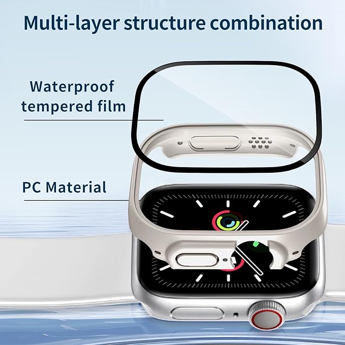 Waterproof Case for Apple Watch Ultra/Ultra 2 & 3 49mm,Built-in Tempered Glass Screen Protector,[Slim Guard PC Bumper] [Touch Sensitive] Full Protective Face Cover Compatible iWatch Accessories - Image 7