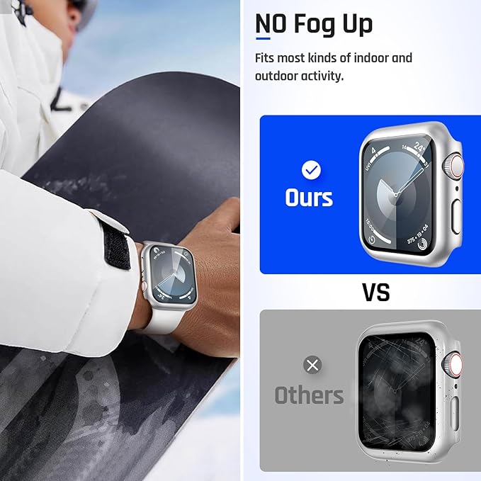 Goton Waterproof Case Compatible for Apple Watch Screen Protector Series 6/5/4, SE 3/2/1 40mm, Hard Bumper with Tempered Glass for iWatch Cover 40 mm - Image 4