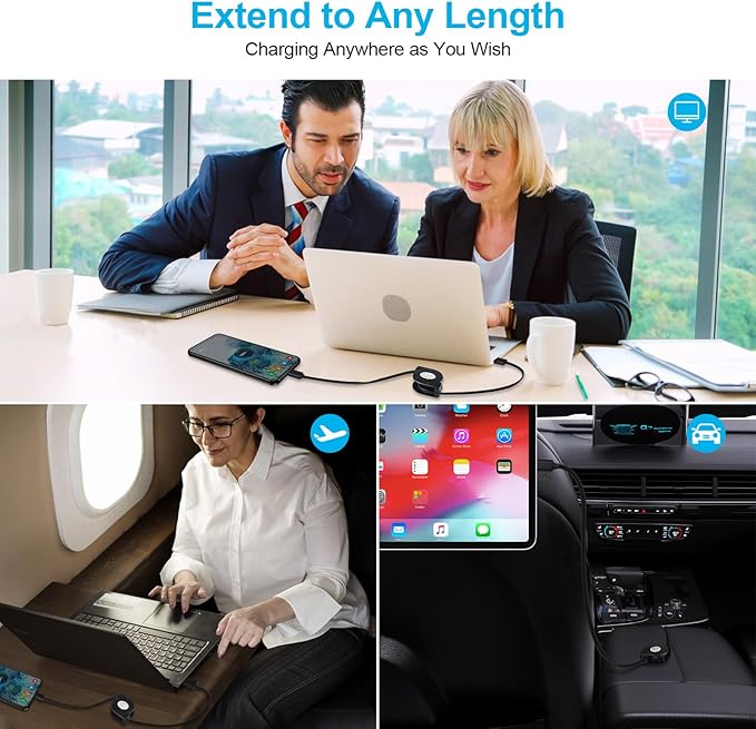 Retractable USB C Cable,3.3FT Fast USB Type C Charging Cable Android Phone Charger Car Cord for iPhone 17e 17 Air 17 Pro 17 Pro Max 16 Pro Max 15,Samsung Galaxy A17 A16 5G S26 Ultra,Pixel 10a 10 Pro - Image 6