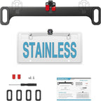 Backup Camera License Plate Mount - Upgrade Patent Design, Ultra Stable Stainless Steel Reverse Back Up Camera License Plate Mount, Universal Rear View Camera Mount Bracket by Naponal