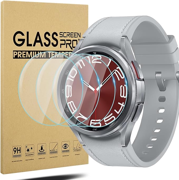 Suoman 4-Pack for Samsung Galaxy Watch 6 Classic 43mm Screen Protector, [Anti-Scratch] 2.5D 9H Ultra-thin Tempered Glass Screen Protective Film by Suoman