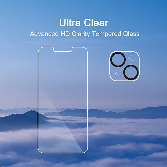 Ailun 3 Pack Screen Protector Compatible for iPhone 14 Plus[6.7 inch] + 3 Pack Camera Lens Protector,Case Friendly Tempered Glass Film,[9H Hardness] - HD - Image 4
