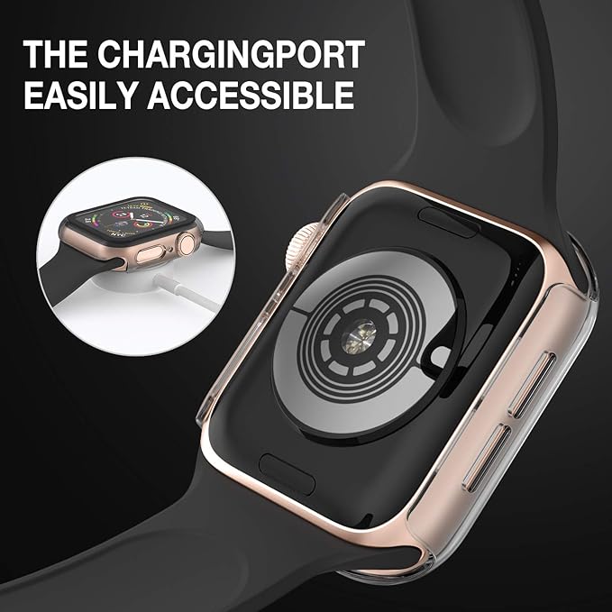 Case Compatible with Apple Watch 40MM Series 6/5/4/SE with Built-in Tempered Glass Screen Protector, All-Around Ultra-Thin Bumper Full Cover Hard PC Protective Case for iWatch - Image 3