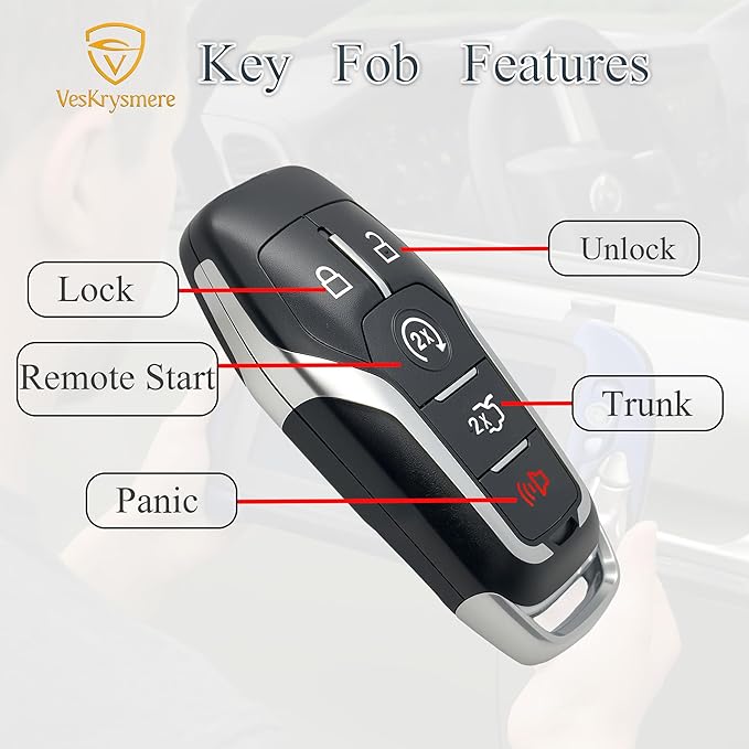 Replacement Remote Key Fob for F ord Edge Mustang 2015-2017 Explorer 2016-2017 Fusion Titanium Lincoln MKZ MKC 2014-2016 MKX 2016-2018 Smart Key for Keyless Entry Remote Control (M3N-A2C31243300) - Image 6