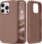 GolbinBox Magnetic for iPhone 16 Pro Case, Compatible with MagSafe, [Soft Anti-Scratch Microfiber Lining], Liquid Silicone Shockproof Protective Phone Case for iPhone 16 Pro 6.3", Brown by GolbinBox