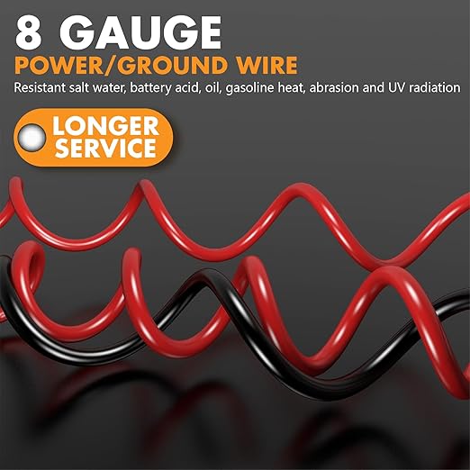 Jeemiter 8 AWG CCA Wire Kit - 100ft Total (50ft Red & 50ft Black) | Complete Power & Ground Cable for Car Audio, RV, Solar | Includes Lugs & Heat Shrink Tube - Image 3