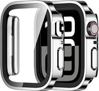 Amizee 2 Pack Case Compatible with Apple Watch Series 11/10 42mm Case with Built-in Screen Protector, Ultra-Thin Hard PC Straight Edge Anti-Scratch Protective Cover for iWatch 42mm (Silver/Clear) by Amizee
