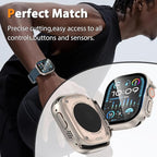 2 Pack Hard Case for Apple Watch Ultra 3/2/1 49mm, Tempered Glass Bumper Anti-Scratch HD Ultra-Thin Protective Face Cover, Titanium - Image 5