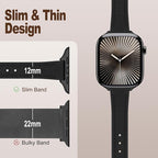 SEURE 2-pack Leather Bands Compatible with Apple Watch Band for women 38mm 40mm 41mm 42mm 44mm 45mm 46mm 49mm,Genuine Leather Band Slim Thin Strap for iWatch Ultra SE Series 11/10/9/8/7/6/5/4/3/2/1 - Image 4