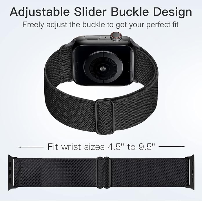 5 Pack Stretchy Nylon Band Compatible with Apple Watch Bands 40mm 41mm 42mm 44mm 45mm 46mm 49mm 38mm for Women Men, Braided Solo Loop Strap for iWatch SE3 2, Ultra3 2 1, Series 11 10 9 8 7 6 5 4 3 2 1 - Image 2