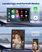 CarPlay Screen with Android Auto, CL798 7'' Portable Touchscreen with Portrait & Landscape Modes, Magnetic Bracket, GPS Navigation, Mirror Link, Bluetooth, Voice Control, OTA Update - Image 2