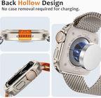 Amizee Metal Case Compatible with Apple Watch Series 9/8/7 45mm Case with Back Cover, Rugged Protective Bumper Cover for iWatch 45mm, Titanium - Image 5