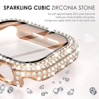 Surace Compatible with Apple Watch Series 11 Series 10 Case, 300 Crystal Diamonds with Screen Protector Overall Protective Case Face Cover Bling Bumper Case for Apple Watch 10 11 42mm, Rose Gold - Image 2
