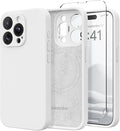Magnetic for iPhone 14 Pro Max Case, Compatible with MagSafe, [Full Camera Protection][Screen Protector] Silicone Shockproof Protective Phone Case for iPhone 14 Pro Max 6.7", White by SUYDANBOX