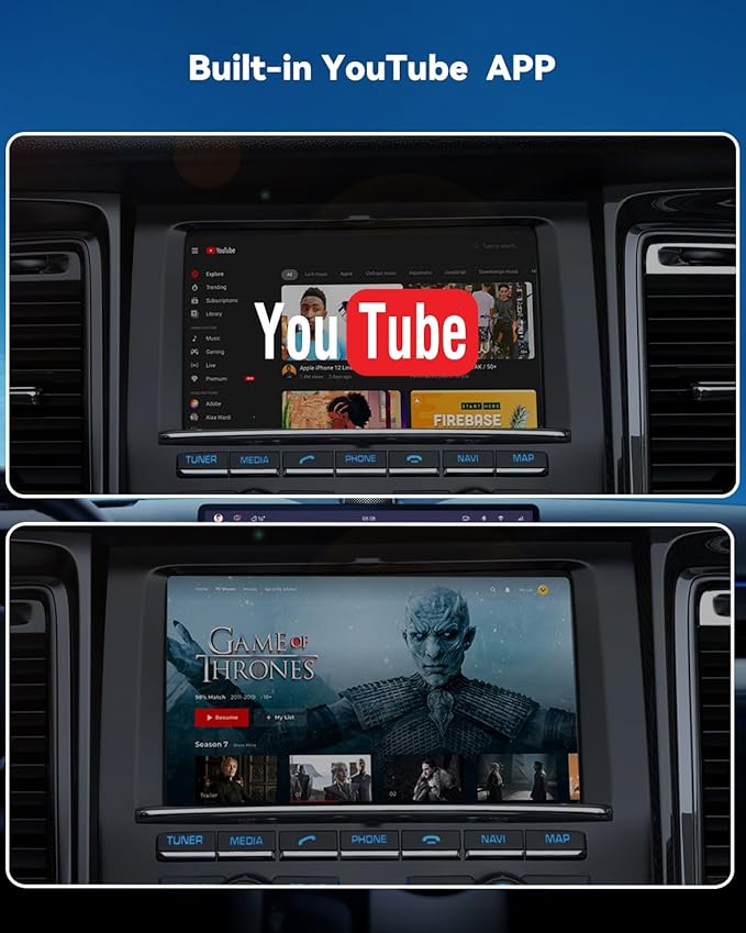 CarPlay AI Box | Wireless CarPlay Adapter with Netflix & YouTube, Support Google-Play Download Video APP ＆ 4K Video, Dual-Band WiFi, HDMI Output Car Adapter | for Cars with Wired CarPlay - Image 4