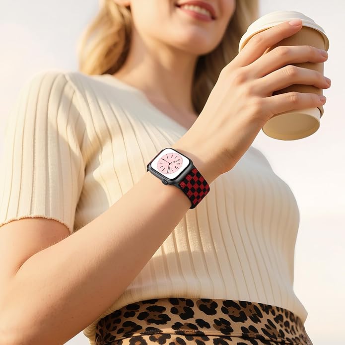 Charlam Stretchy Bands Compatible with Apple Watch Band 40mm 41mm 42mm 38mm 44mm 45mm 46mm 49mm Women Men, Soft Fashion Nylon Braided Elastic Strap for iWatch Series 10 SE 9 8 7 6 5 4 3 2 1 Ultra 2 - Image 7