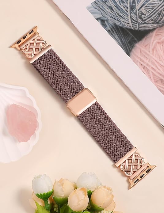 TOYOUTHS Braided Magnetic Band Compatible with Apple Watch Bands 38/40/41/42/44/45/46/49mm Women Men, Dressy Celtic Metal Stretchy Elastic Strap for iWatch Series 11 10 9 8 7 6 5 4 SE/Ultra 3 2 1 - Image 4