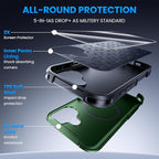 Magnetic for iPhone 16 Case, Heavy Duty Protection, 23ft Military-Grade Drop Protection, Compatible with MagSafe, Tough Non-Slip, Matte Surface Phone case for iPhone 16 6.1", Green - Image 3