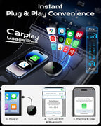 Wireless Carplay Adapter for iPhone & Android Auto 2-in-1, Stable, Plug & Play Low Delay Carplay Wireless Adapter Convert Wired to Wireless Apple Car Play Dongle for iOS 10+/Android 11+ (Grey) - Image 3