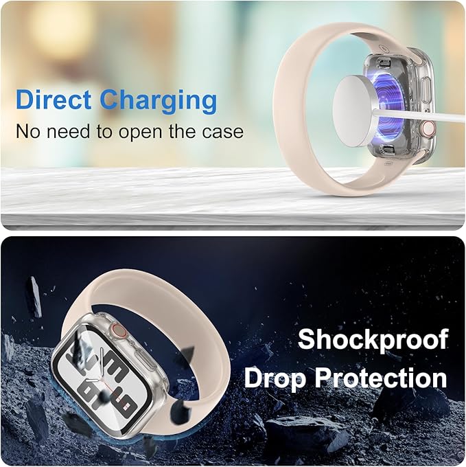 YIJDACASE [3 in 1] Waterproof Case for Apple Watch SE 3/SE 2/SE,Series 6/5/4 40mm,Built-in Tempered Glass Screen Protector,360 Full Coverage PC Bumper, Sensitive Touch Protective Cover,Clear - Image 4