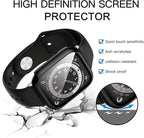 2 Pack Hard PC Case Compatible with Apple Watch Series 9/8/7 41mm, Case with Tempered Glass Screen Protector Overall Bubble-Free Cover for iWatch 9/8/7 Accessories, (Black+Black,41mm) - Image 2