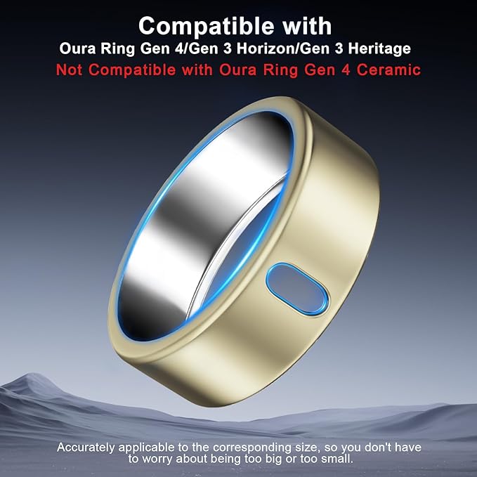 3 Pack Cover Compatible with Oura Ring Gen 4/Oura Ring Gen 3 Horizon/Heritage, Support Charging with Cover on, Anti-Scratch TPU Protector for Men Women (Size 9, ChampagneGold*3) - Image 2