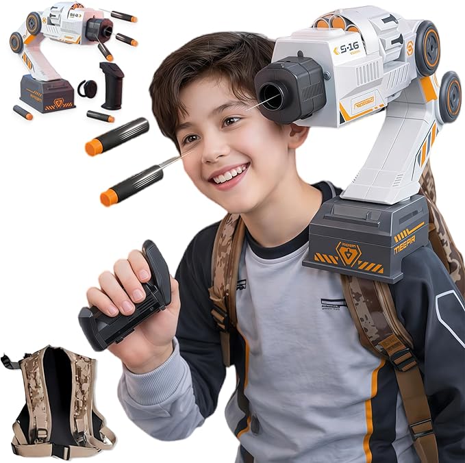 Smart Tracking Mechanical Arm Foam Blaster - Robot Arm Tracking Blaster Wearable & Cool Inductive Robot Shoulder Mount, Dual Control Cosplay & Inductive Game for Teens Adults (Yellow) by Ulfadi