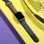 Lerobo Compatible for Apple Watch Band 45mm 44mm 11 10 46mm 42mm 49mm Ultra 3 2,Soft Silicone Sport Bands Wristband Replacement Strap for iWatch SE Series 9 8 7 6 5 4 3 2 1 Women Men,Black/Rainbow,M/L - Image 2