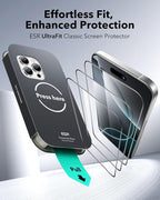 ESR 3 Pack for iPhone 16 Pro Screen Protector, Military Grade Shatterproof, 9H Hardness, Full Coverage Tempered Glass with UltraFit Tray - Image 2